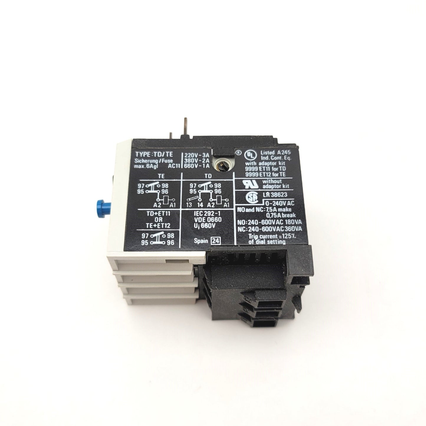 New Square D 9065 Type TD1.8 Thermal Overload Relay Range: 1.8A to 2.6A, 220-660VAC