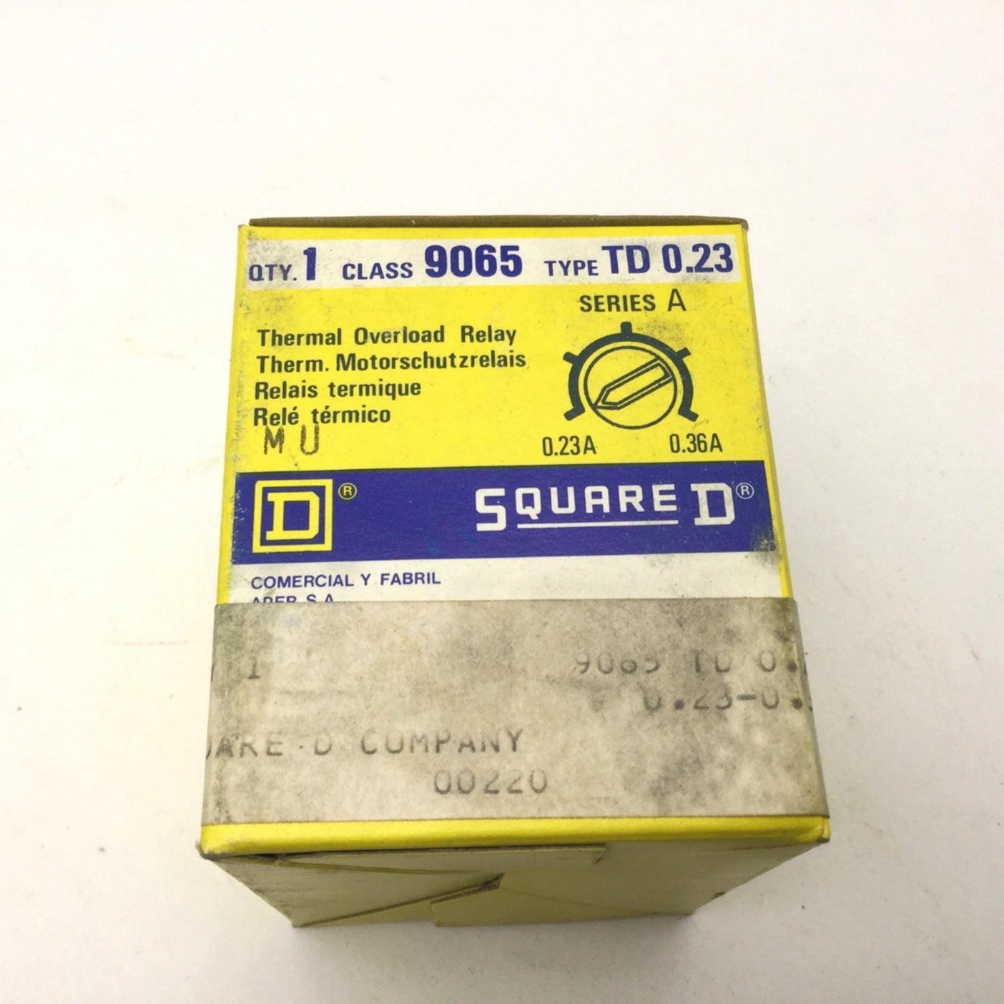 New Lot Of 3 Square D 9065 Type TD0.23 Thermal Overload Relay Range: 0.23A to 0.36A
