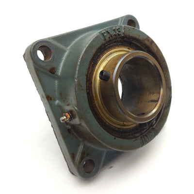 Used AMI UCFX14-44 Four-Bolt Flange Bearing, 2.75" Shaft, 7 3/4 x 7 3/4 x 3.2"