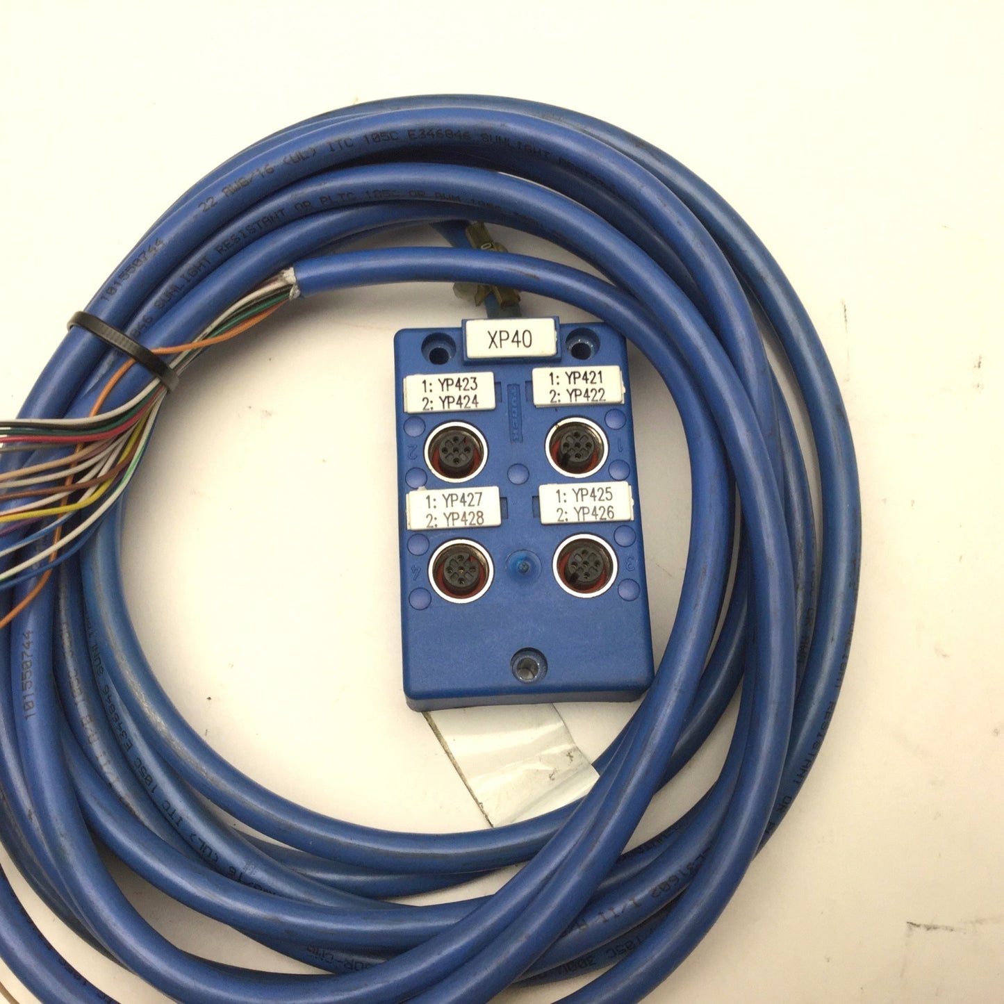 Used Turck VB 4X1.5N-5 Multi-Box 4 Port Junction Box 15Ft Connectors: J1-J4 Euro-Fast