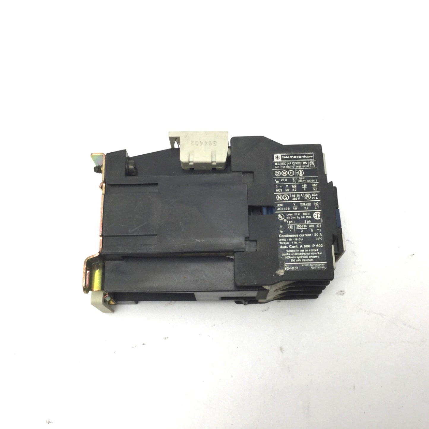 Used Telemecanique LP1 D0910 3-Phase 3-Pole Motor Contactor 200-660VAC 5.5kW 7.5Hp
