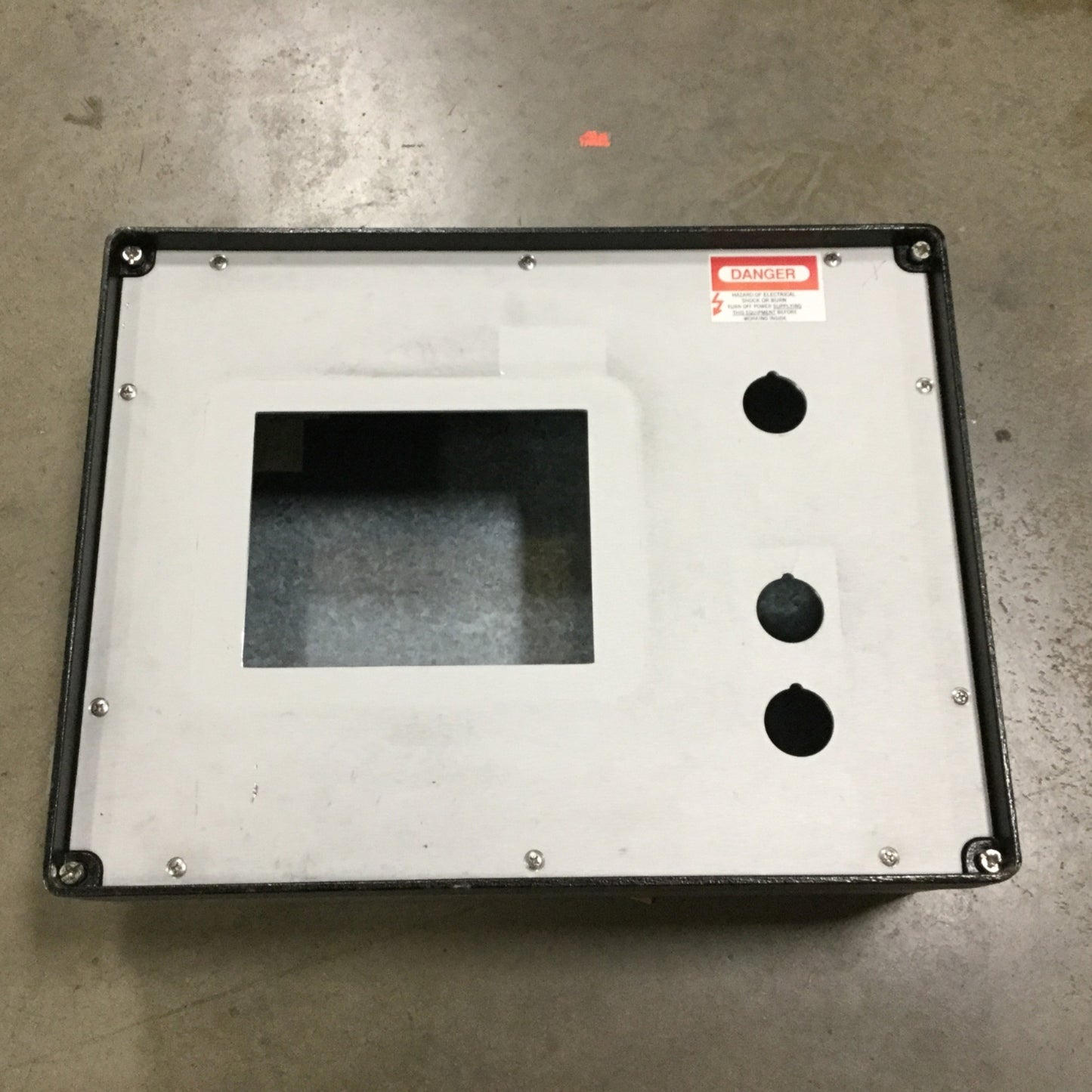 Used Hoffman C-CC403113 Cast Aluminum HMI Pendant Enclosure, Hinged, *Has Holes*
