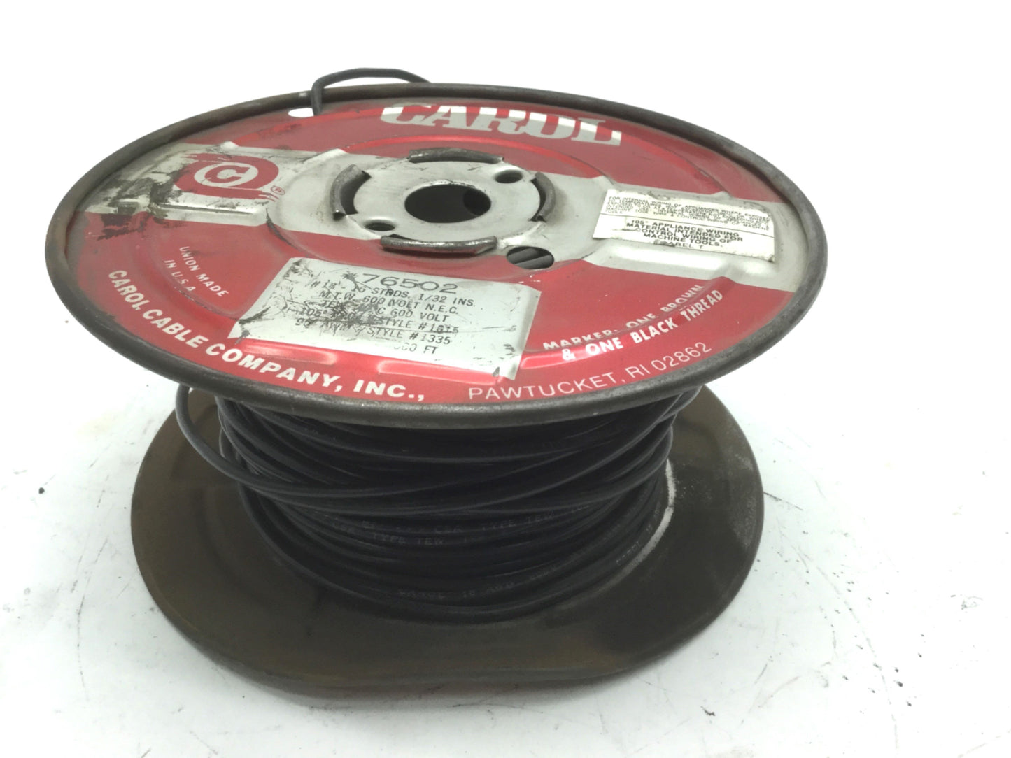 New – Open box Carol 76502.18.01 Hook-Up Wire Spool 18 AWG 16/30 Strands 600V Black, 250'