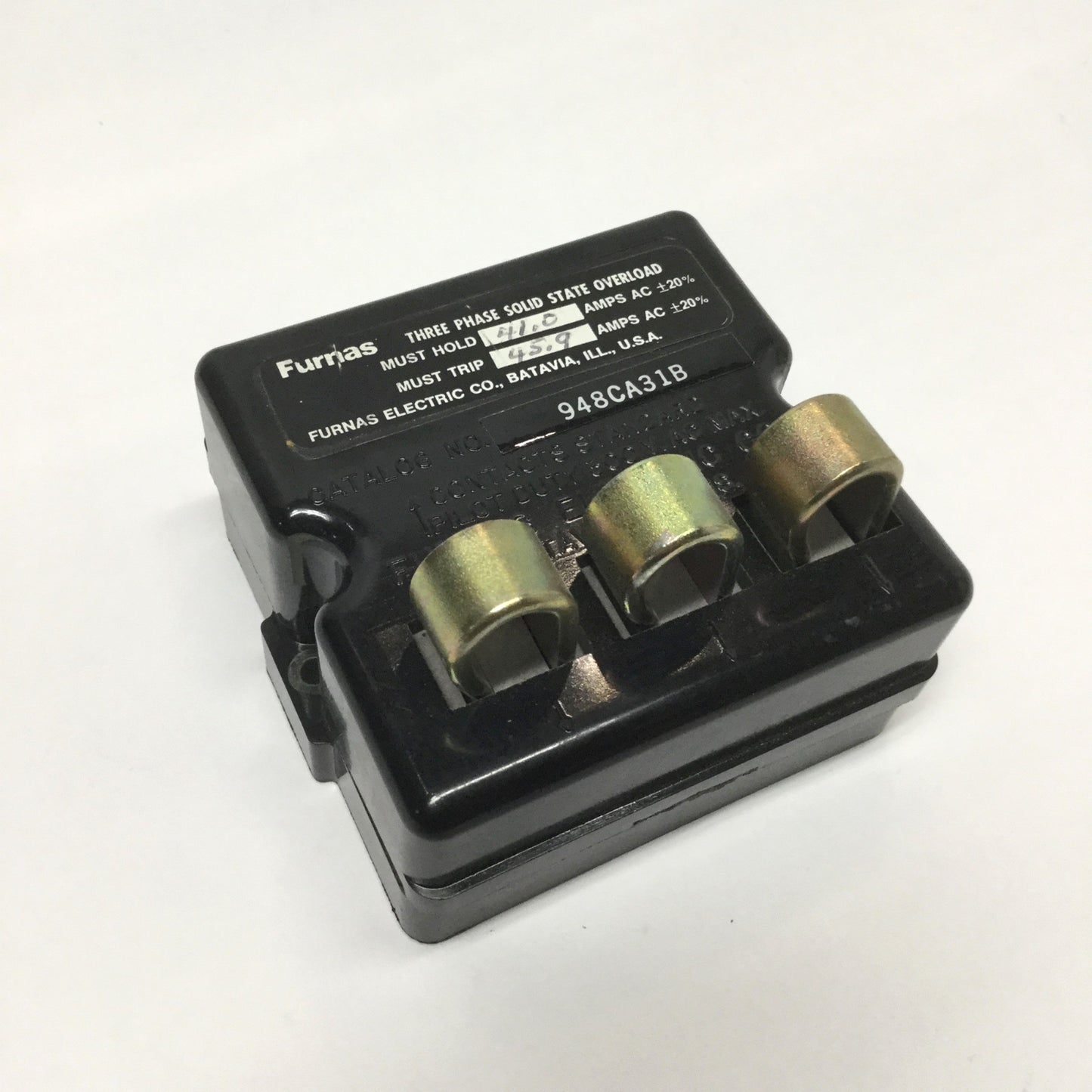 Used Furnas 948CA31B SSR Solid State Relay, 3-Phase Overload, 41.0A Hold - 45.9A Trip