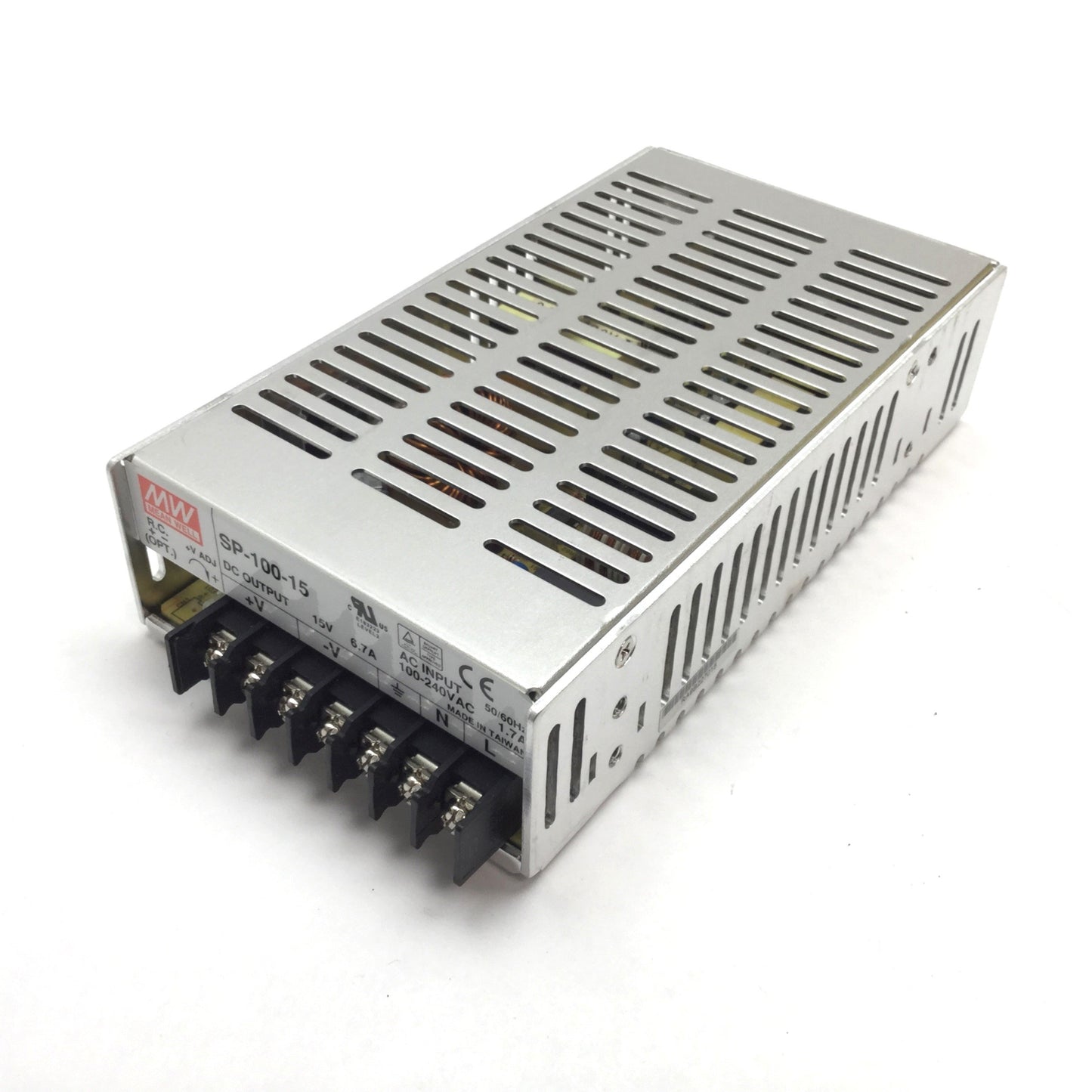 Used Mean Well SP-100-15 Switching Power Supply 100W In 100-240VAC Out 15VDC 6.7A