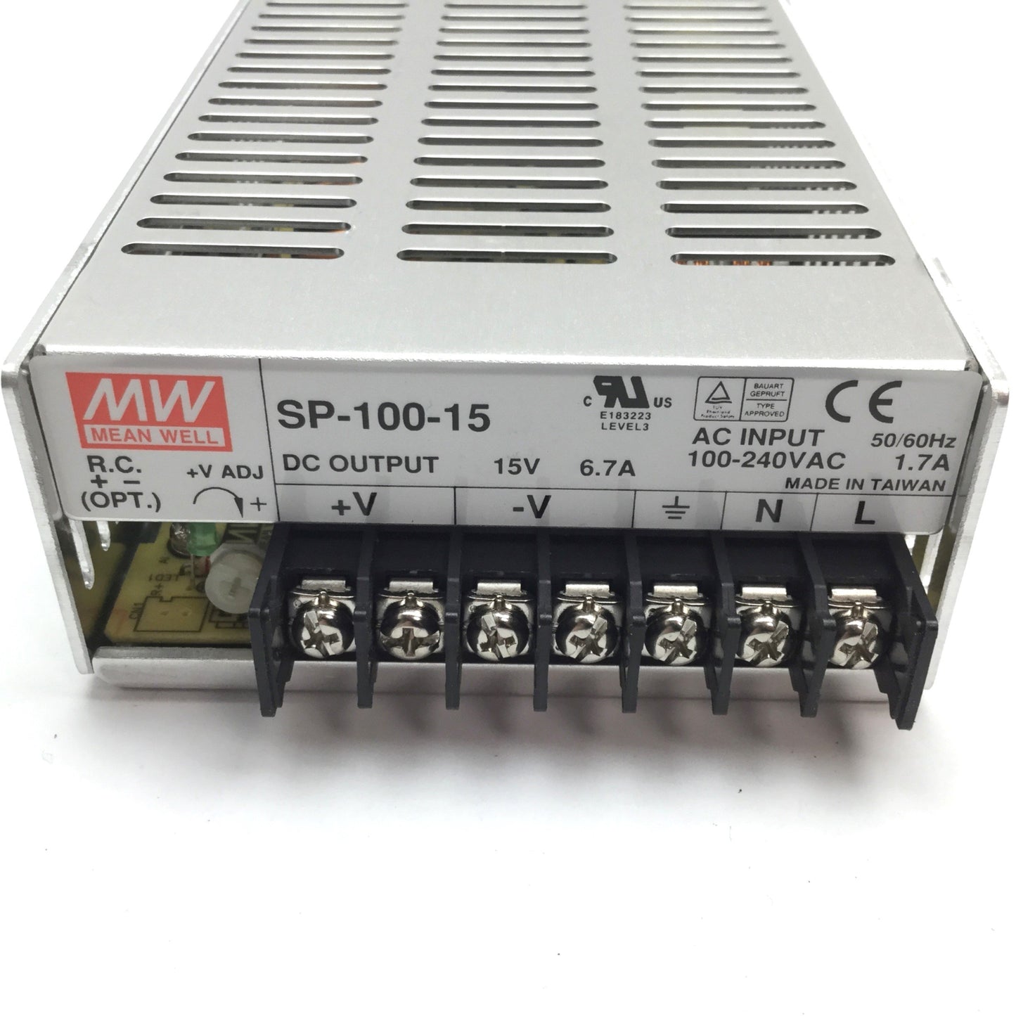 Used Mean Well SP-100-15 Switching Power Supply 100W In 100-240VAC Out 15VDC 6.7A