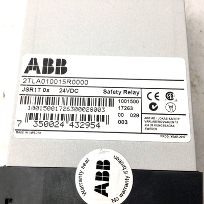 Used ABB 2TLA010015R0000 Safety Expansion Relay, 24VDC, Time Delay: 0S, 4NO/1NC