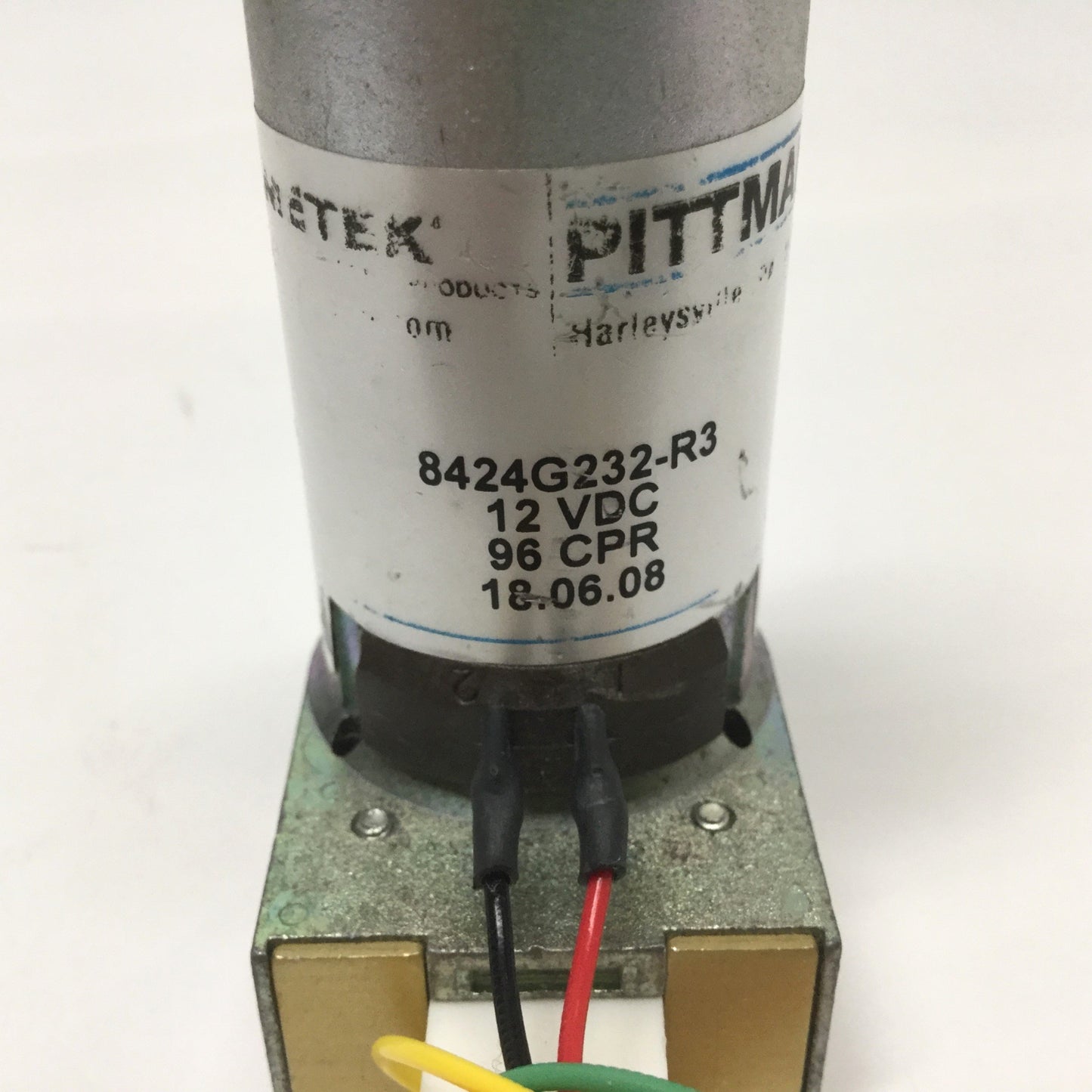 Used Ametek Pittman 8424G232-R3 DC Brush Servo Motor, 12VDC, 96 Counts/Rev Encoder