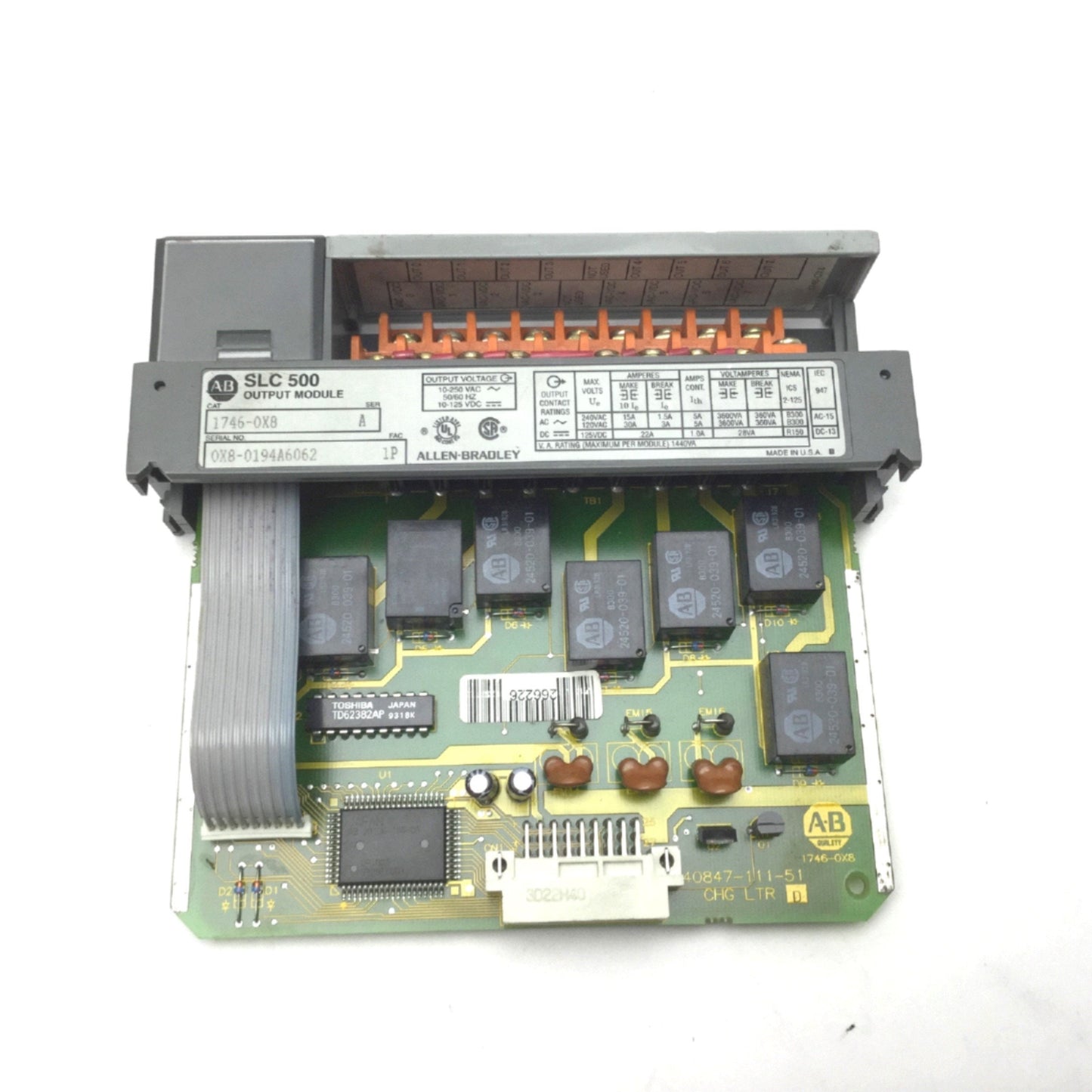 Used Allen Bradley 1746-OX8 SLC 500 I/O Module 8 Relay Output 5-125VDC 5-265VAC