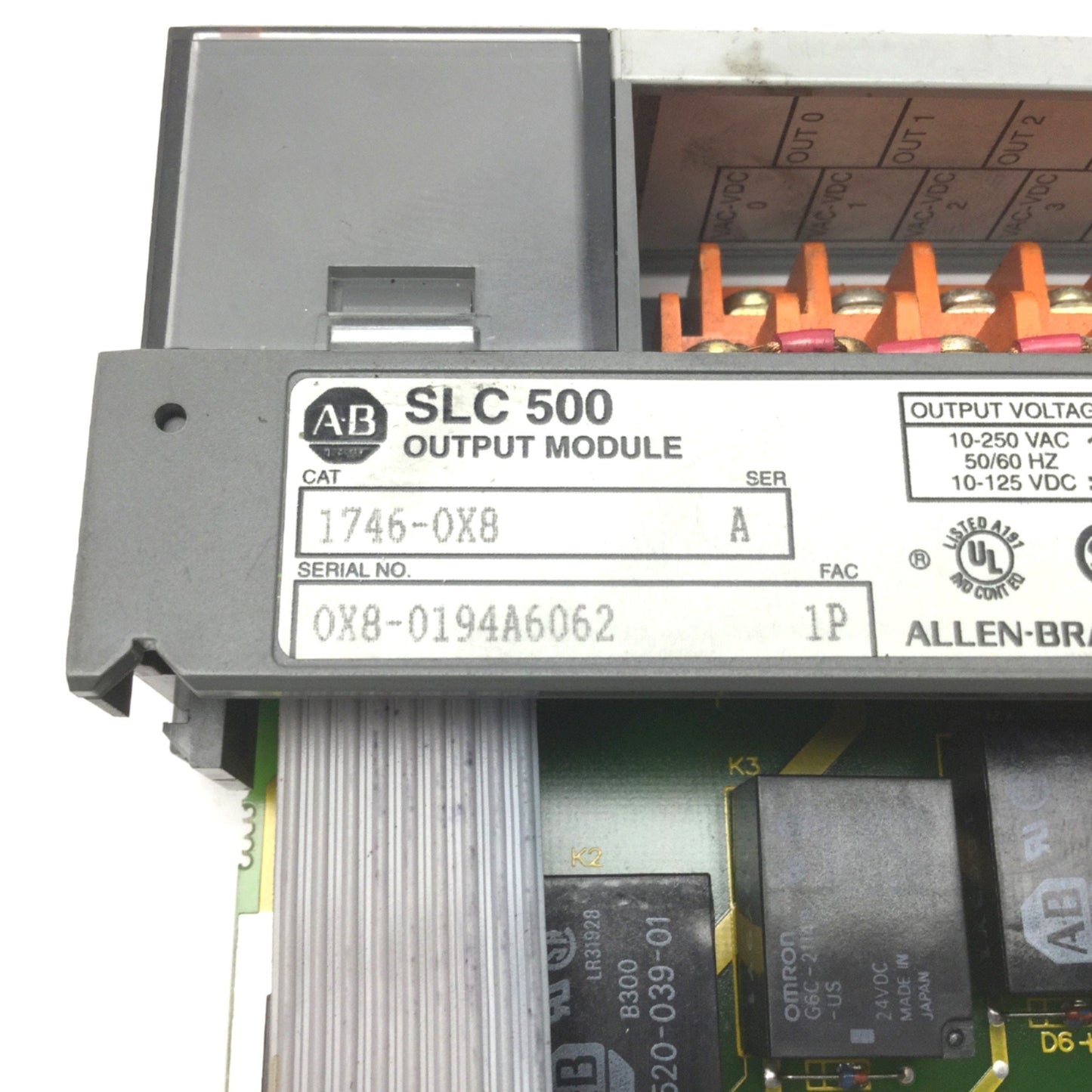 Used Allen Bradley 1746-OX8 SLC 500 I/O Module 8 Relay Output 5-125VDC 5-265VAC