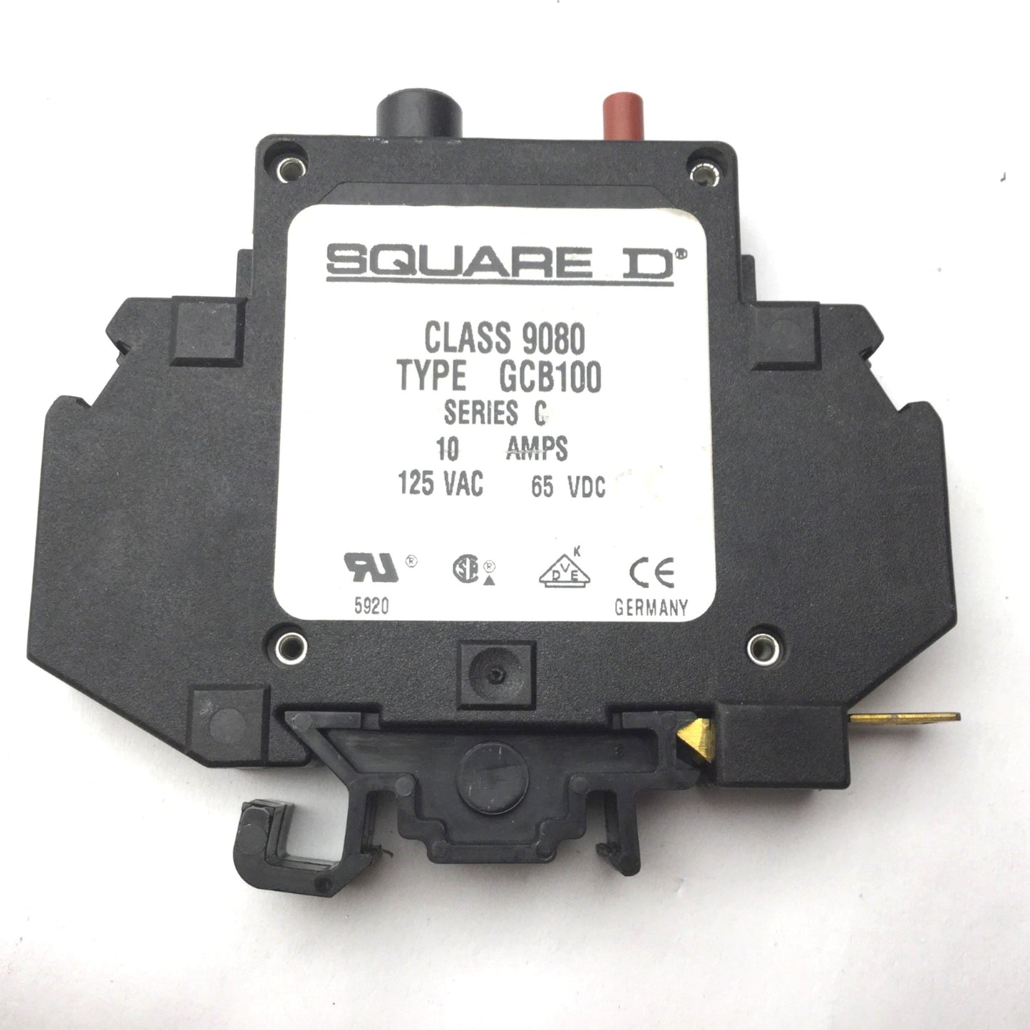 Used Lot of 4 Square D GCB100 Circuit Breakers, Series C, Rating: 10A 125VAC 65VDC