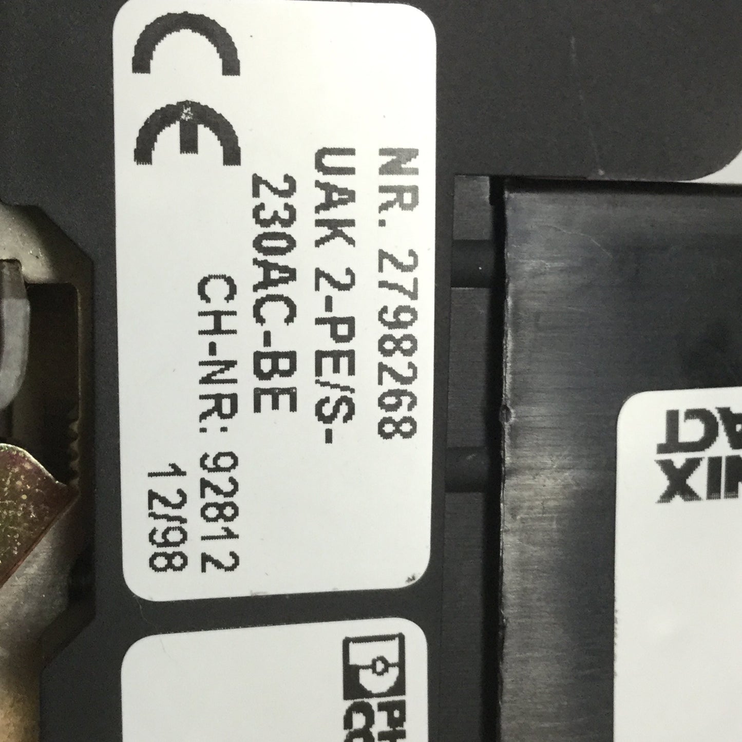 Used Phoenix Contact UAK 2-PE/S-X-230AC-ST Surge Suppressor w/ Base @ Terminal Blocks