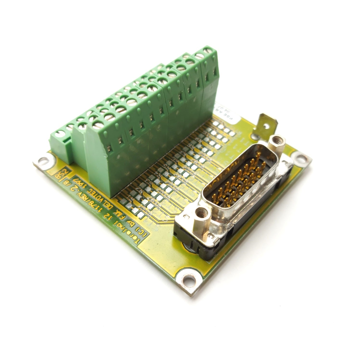 Used F&K Delvotec 1178 Breakout Board Terminal 12, 15-Pin D-Sub Male to Terminals