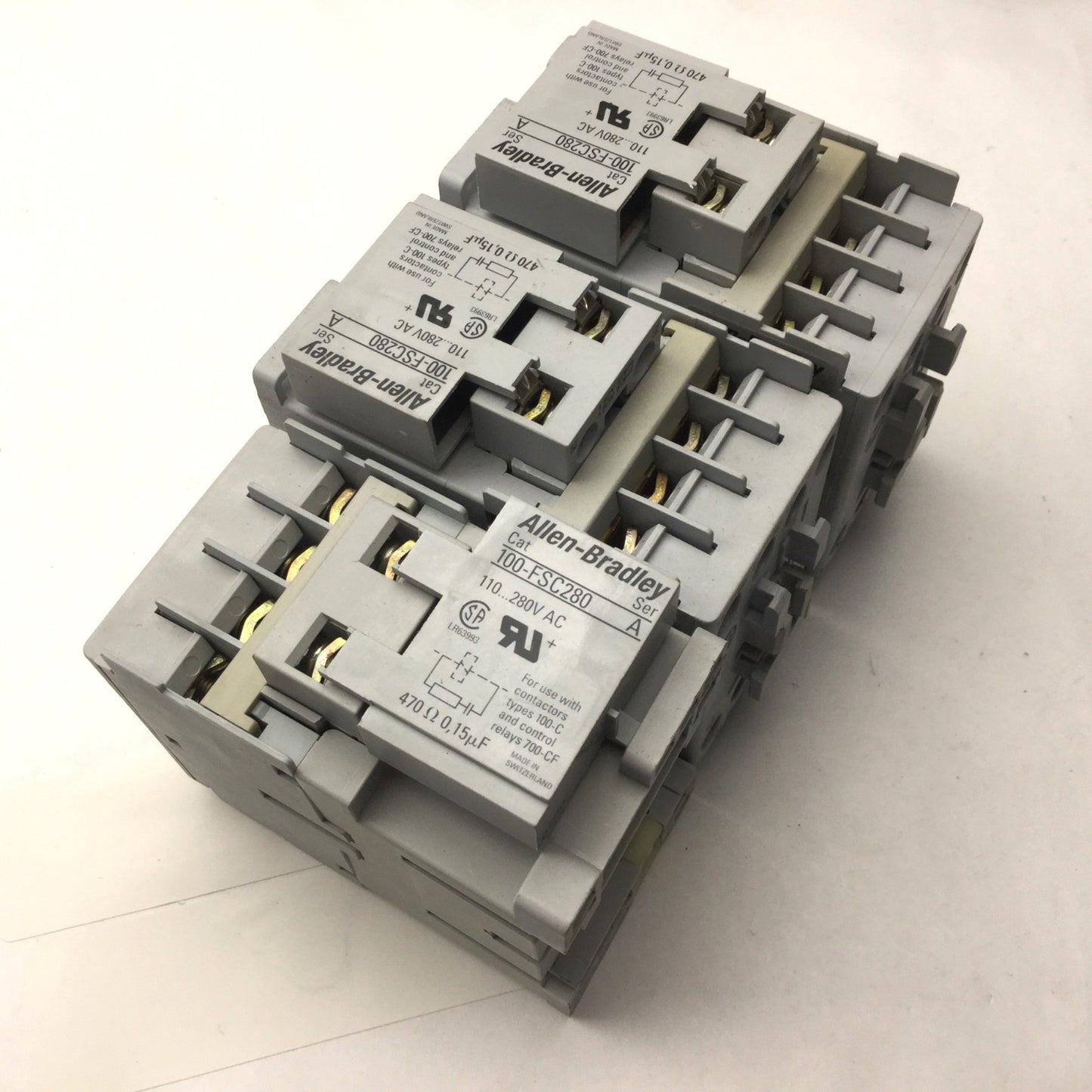 Used Lot of 3 Allen Bradley 700-CF310* Contactors, Coil: 110/120VAC 50/60Hz, 690V 25A