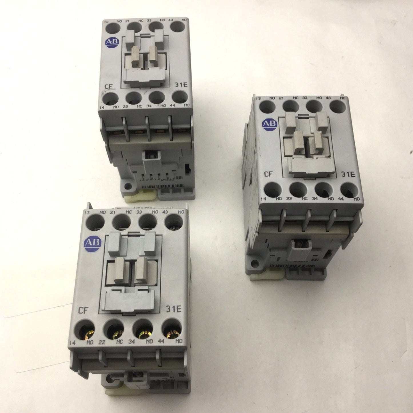 Used Lot of 3 Allen Bradley 700-CF310* Contactors, Coil: 110/120VAC 50/60Hz, 690V 25A