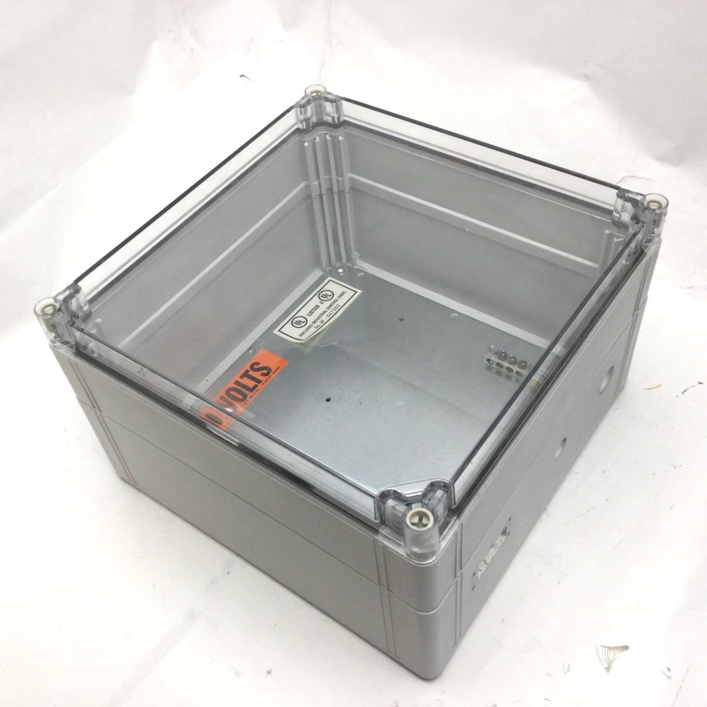 Used Hoffman Q-303018PCICC Electrical Enclosure, Dimensions: 7x11x11", *Holes*