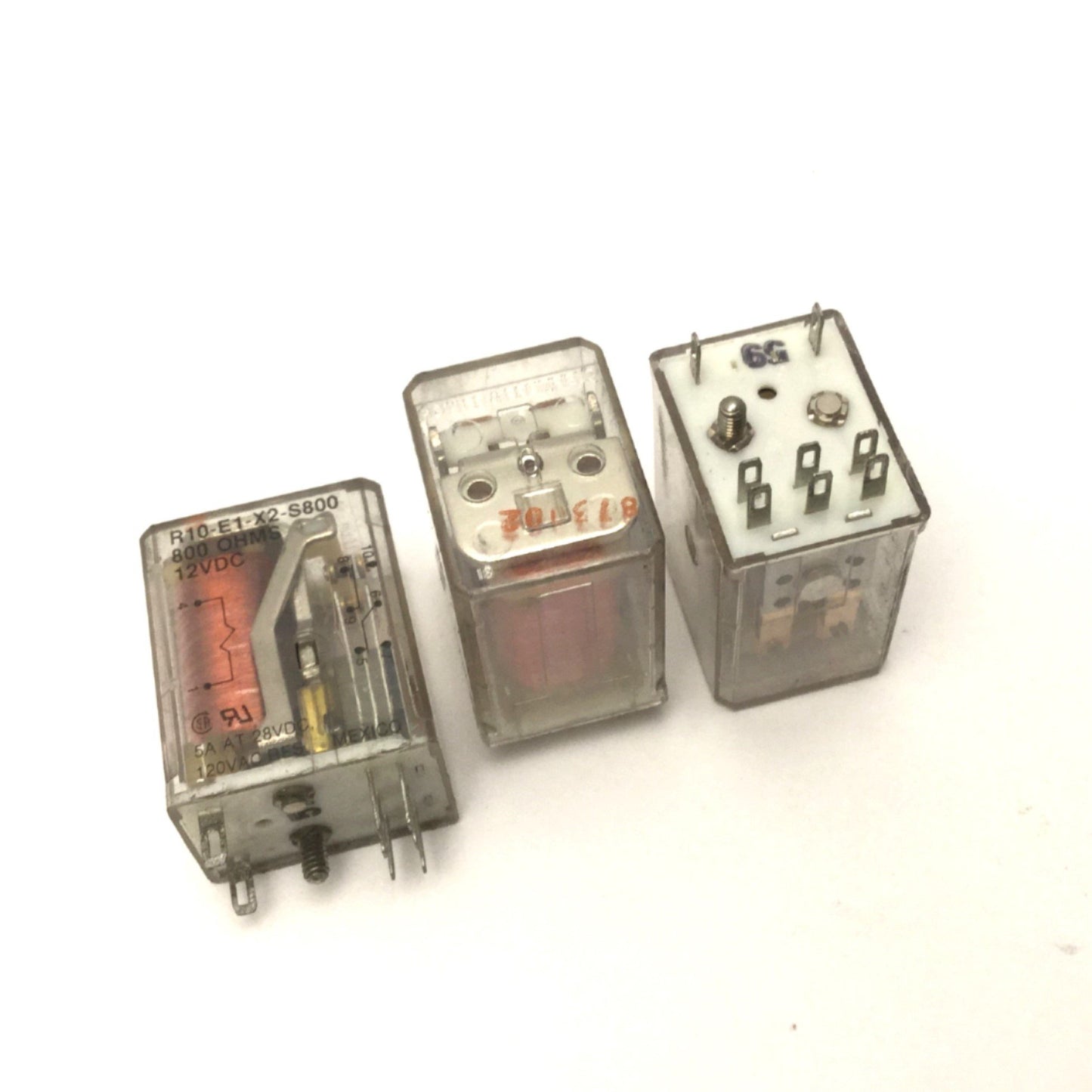 Used Lot Of 3 Potter & Brumfield R10-E1-X2-S800 Signal Relays Coil: 12VDC, 800 Ohms