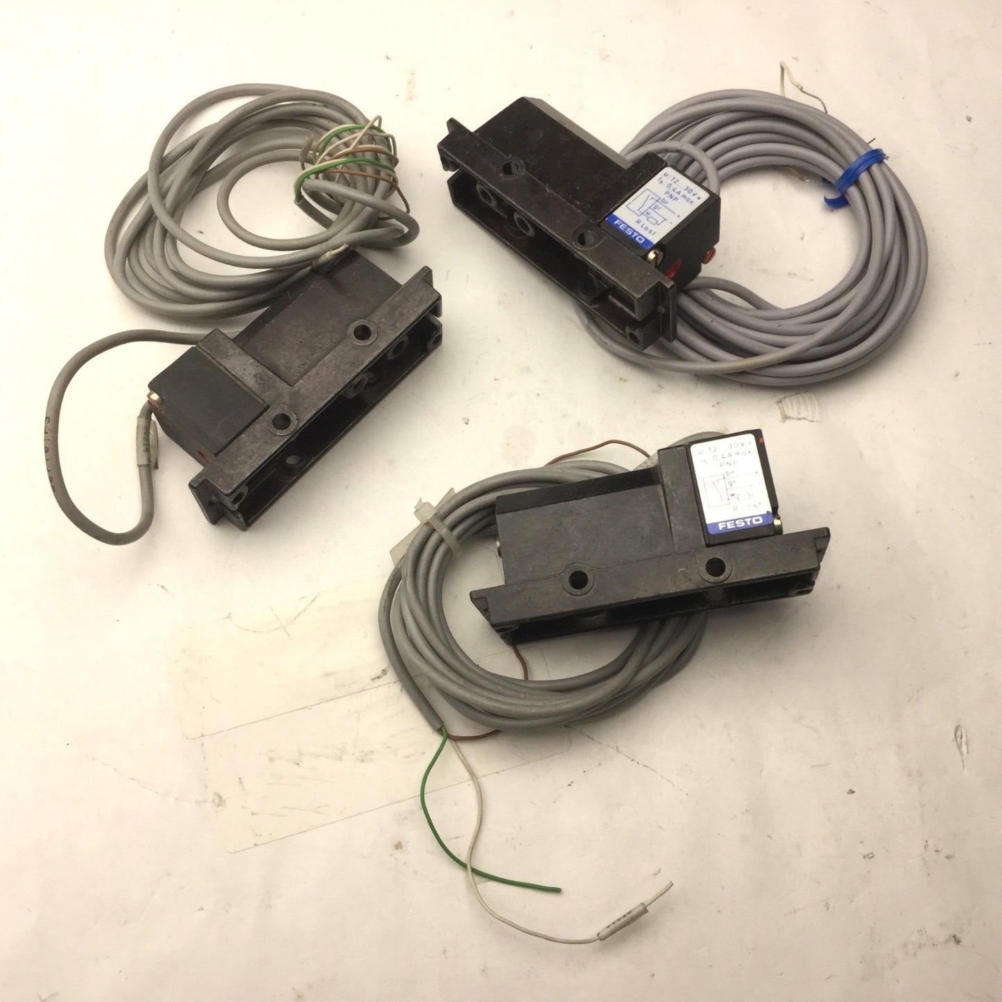 Used Lot of 3 Festo PEN-M5 Pressure Switches, Voltage: 12...30V, .4A Max, PNP