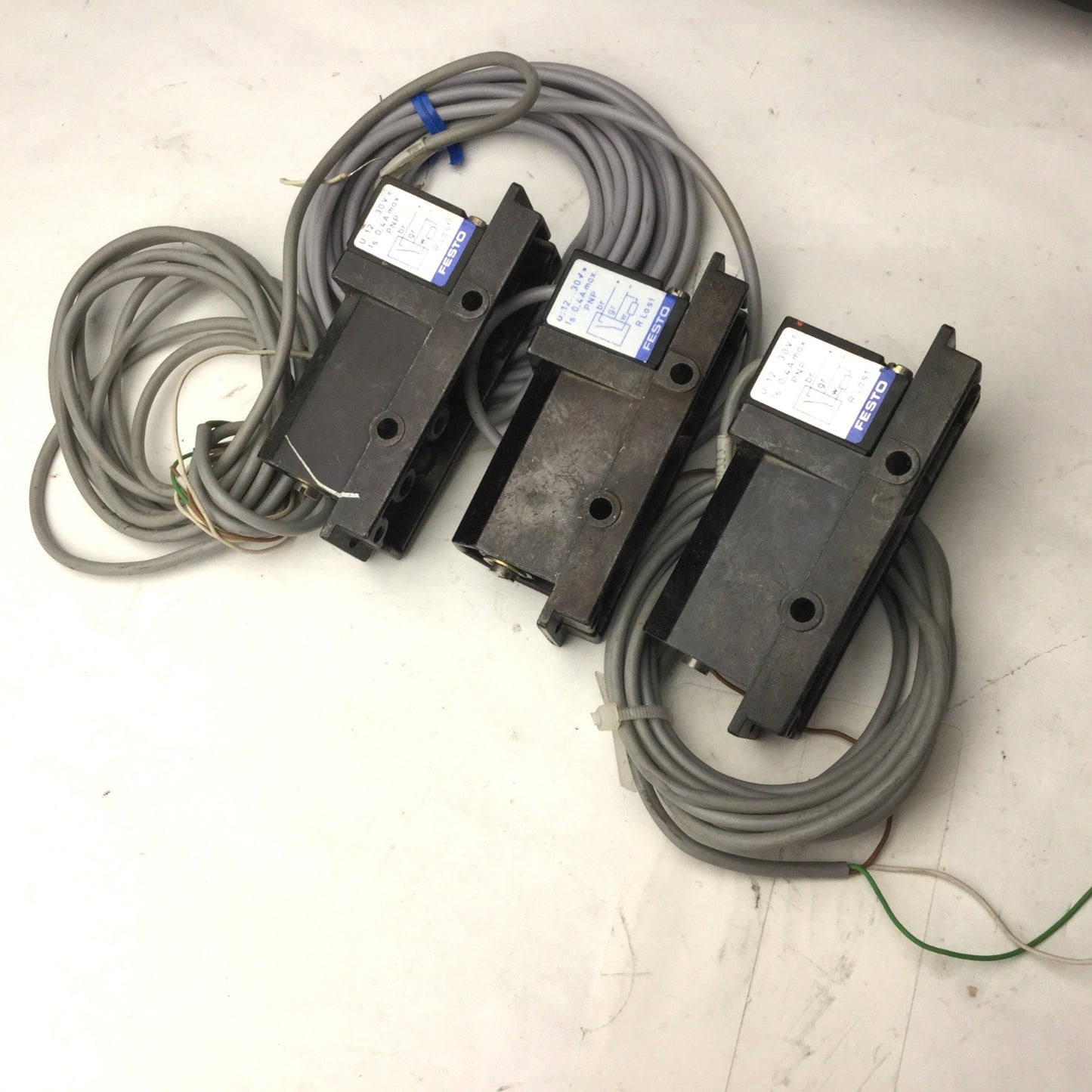 Used Lot of 3 Festo PEN-M5 Pressure Switches, Voltage: 12...30V, .4A Max, PNP
