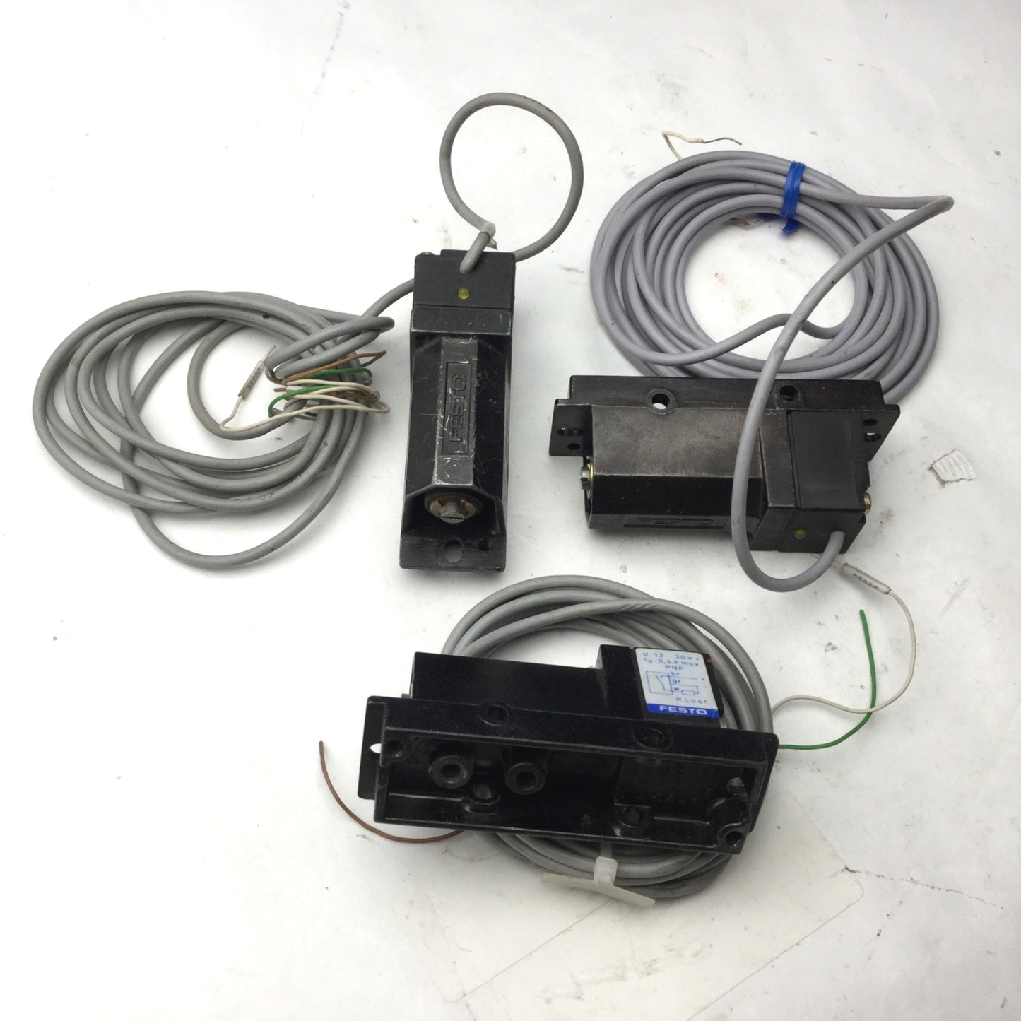 Used Lot of 3 Festo PEN-M5 Pressure Switches, Voltage: 12...30V, .4A Max, PNP