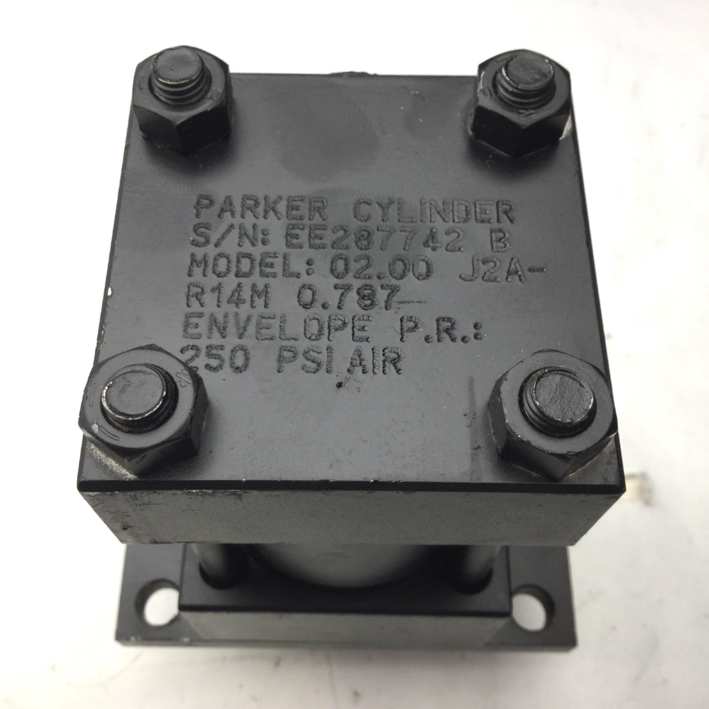 Used Parker 02.00 J2AR14M Pneumatic Cylinder, 2" Stroke, Series 2A, 250PSI Air