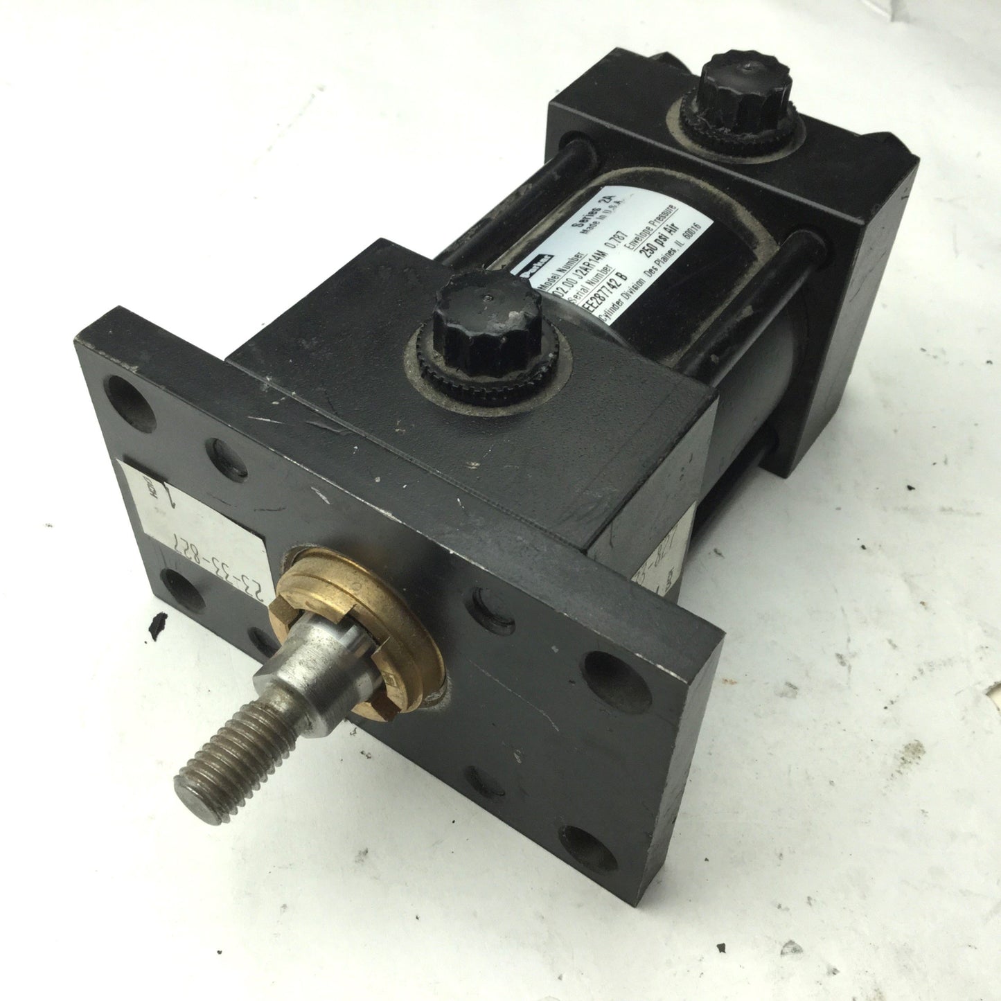 Used Parker 02.00 J2AR14M Pneumatic Cylinder, 2" Stroke, Series 2A, 250PSI Air