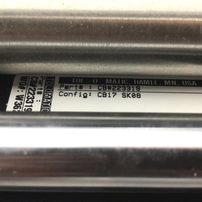 New – Open box Tolomatic CB17SK08 Rodless Cylinder, Stroke 8", Table 5" x 5", 1/8"NPT
