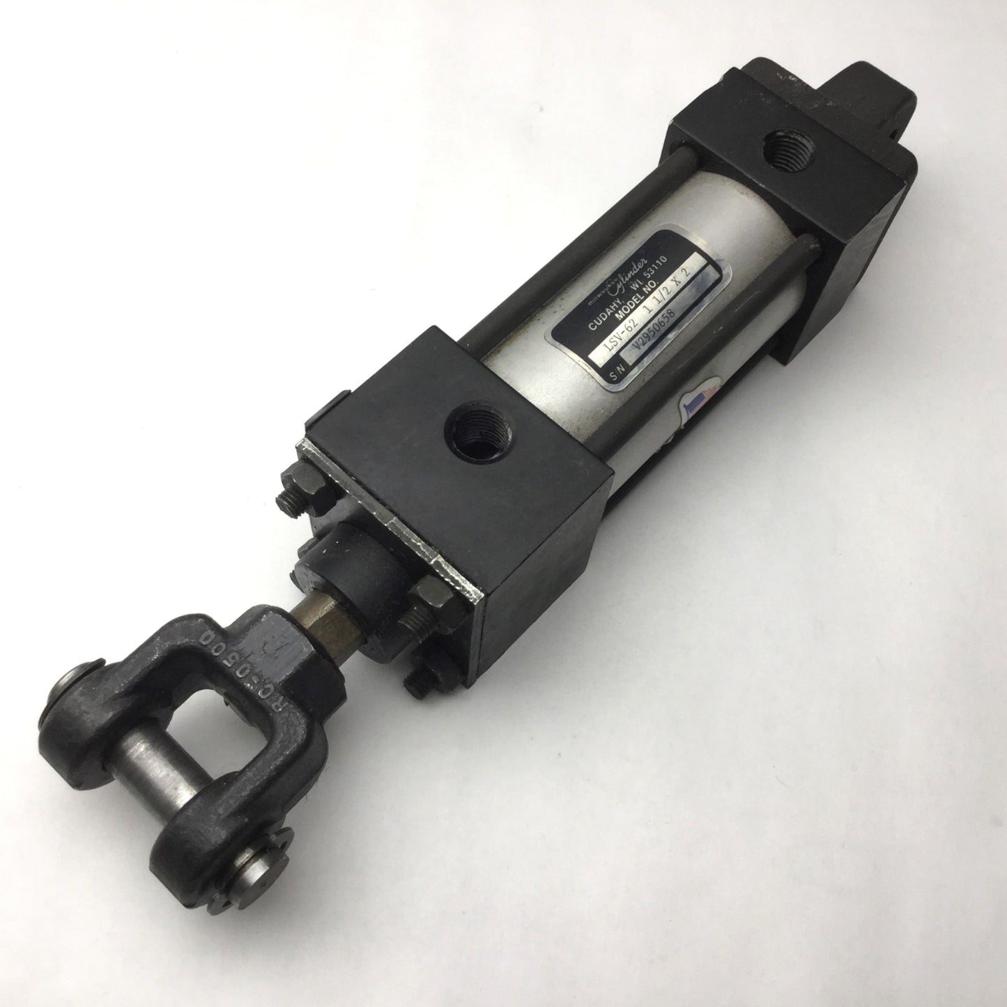 Used Milwaukee Cylinder LSV-62 1 1/2 X 2 Double Acting Cylinder, 2" Stroke, 1/4"NPT