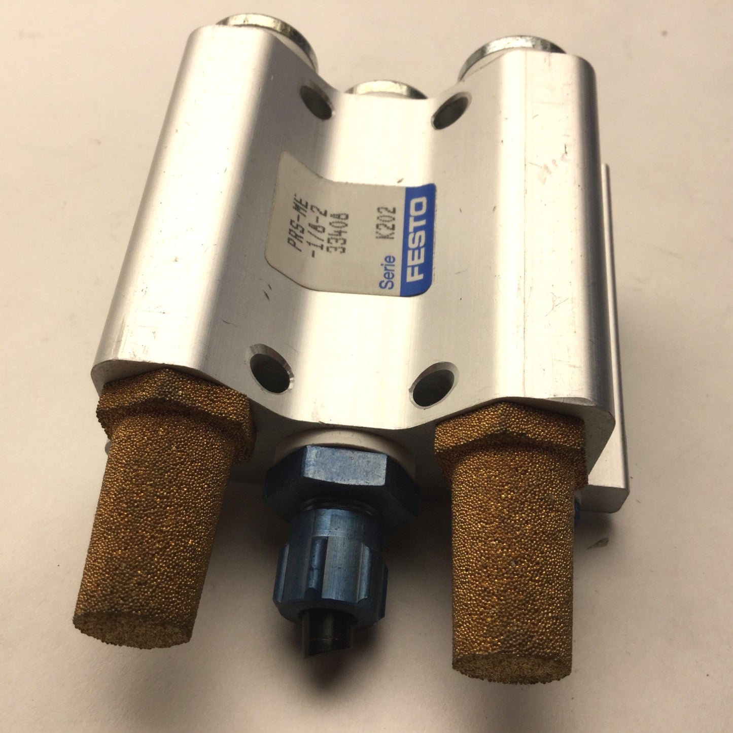 Used Festo PRS-ME-1/8-2 Manifold Block 2 Valve Positions G1/4 & M5 Ports, K202 Serie