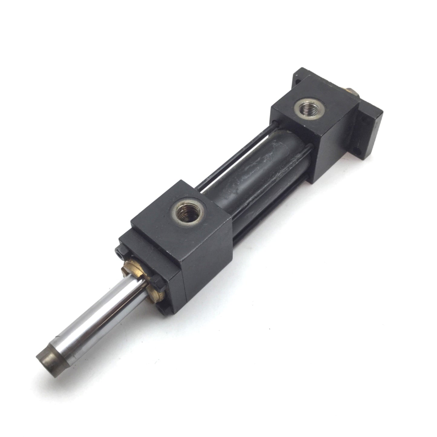 Used Parker KJ-2AR29M29M Pneumatic Double Rod Cylinder, Bore: 25.4mm, Stroke: 50mm