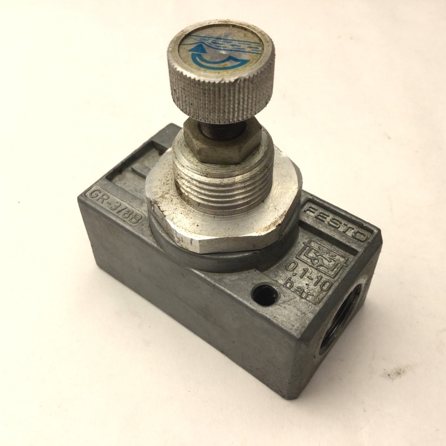 Used Festo GR-3/8B One Way Flow Control Valve, 0.1-10 Bar, 3/8" NPT