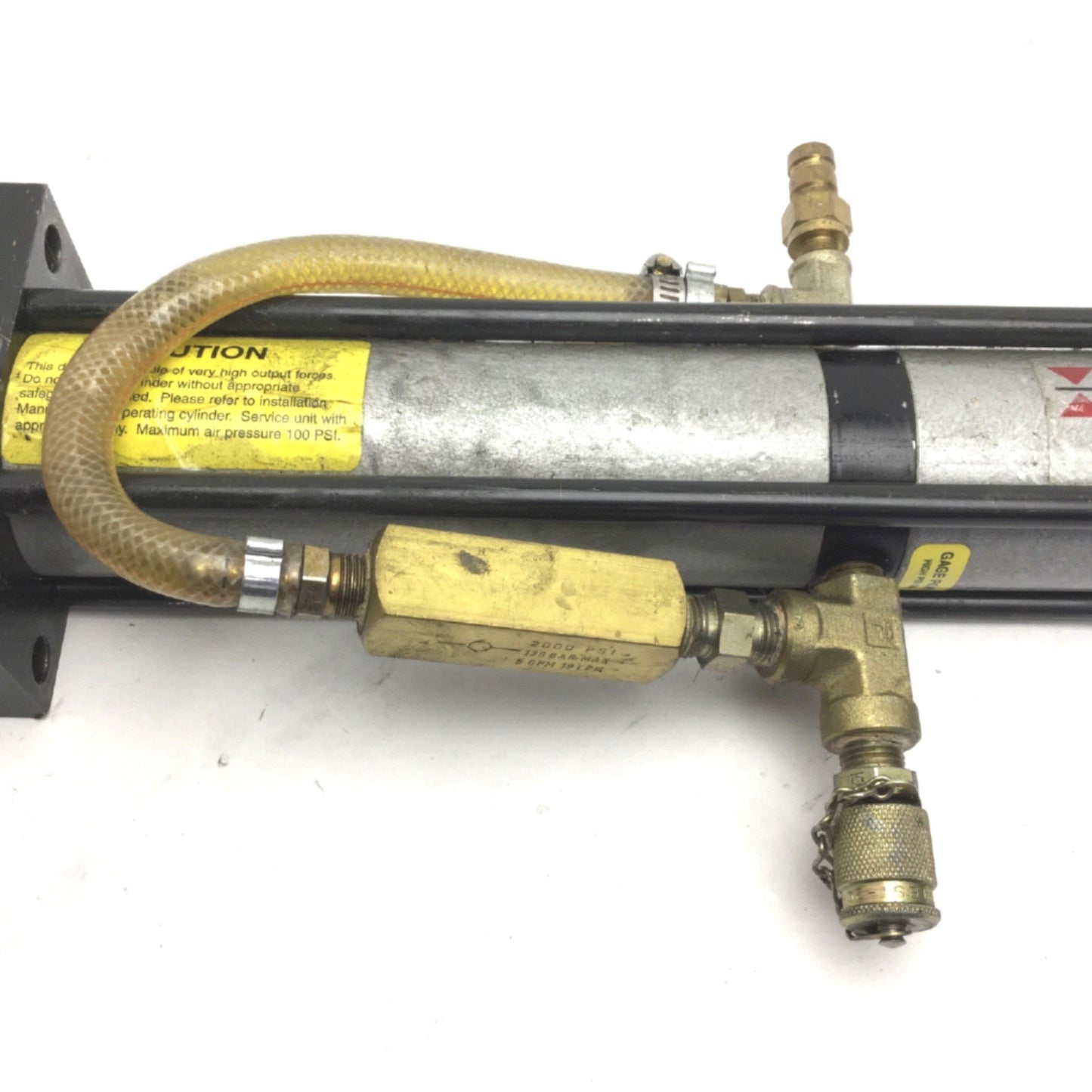 Used HyperCyl HPI-1-2.00-.25-FH Cylinder, Total Stroke: 2", Power Stroke: 0.25"
