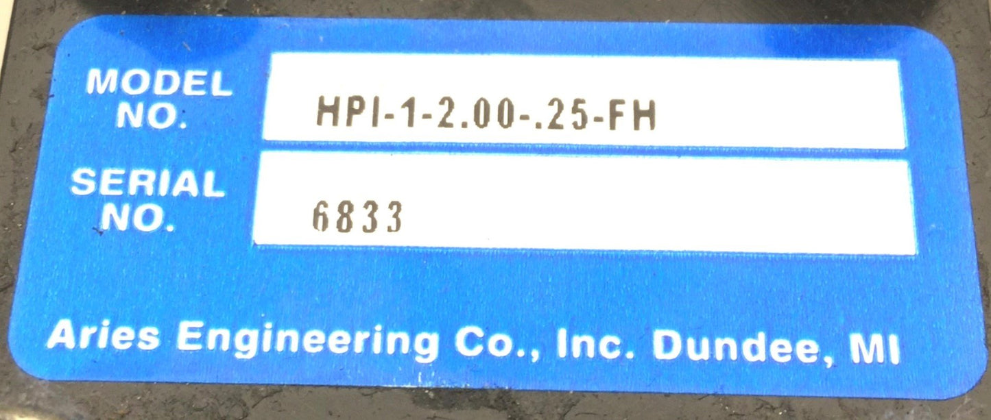 Used HyperCyl HPI-1-2.00-.25-FH Cylinder, Total Stroke: 2", Power Stroke: 0.25"