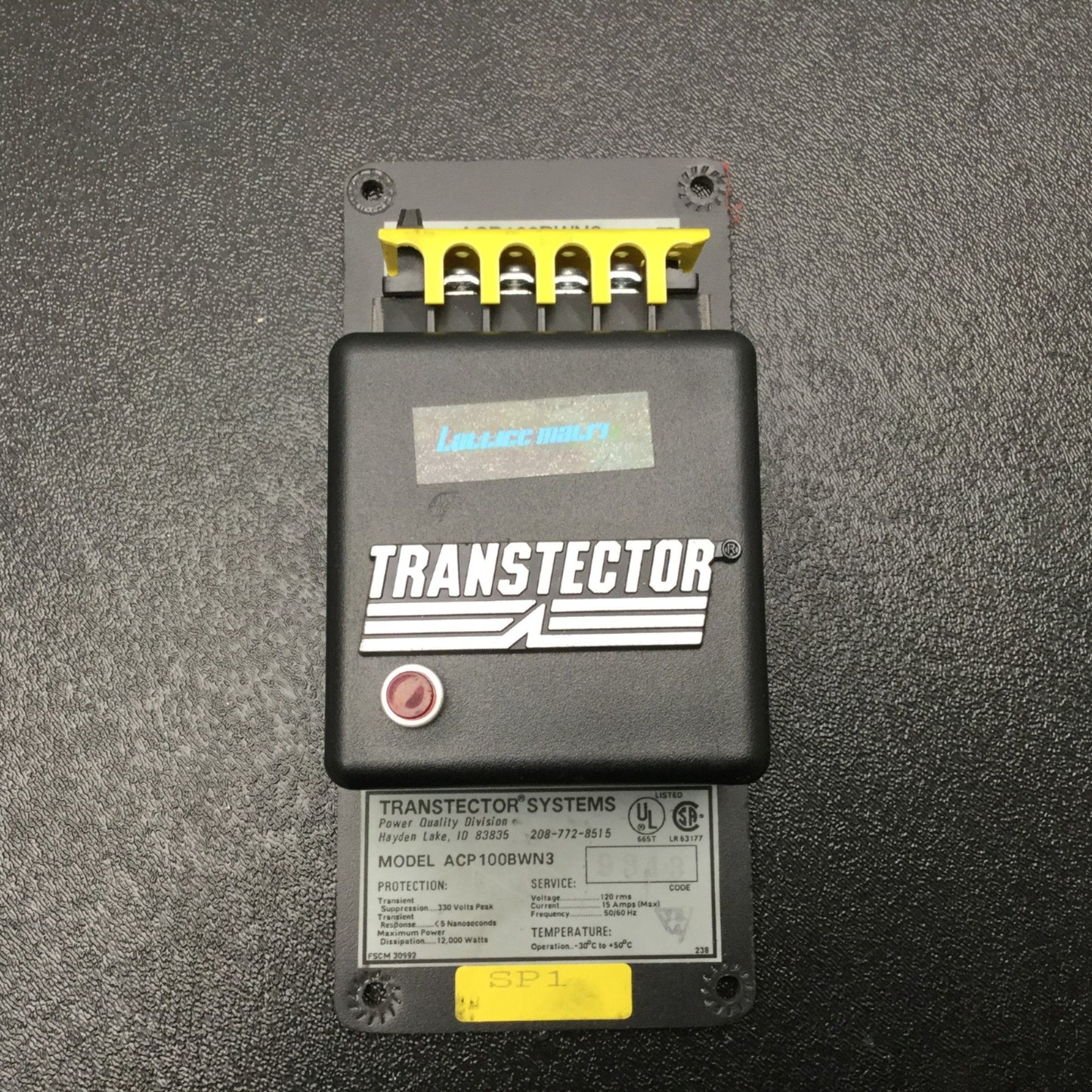 Used Transtector ACP100BWN3 AC Surge Protector SASD Single Phase 120VAC, 15A Fused