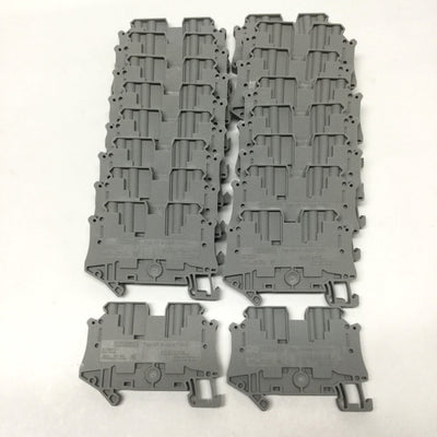 New – Open box Lot of 18 Phoenix Contact UT 4-QUATTRO Feed-Through Terminal Blocks, 26-10 AWG