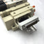 Used Bank of 10 SMC SV2100-5FU Solenoid Valves 5-Port, 2-Position *Broken Connection*