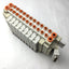 Used Bank of 9 SMC SV2100-5FU Solenoid Valves 5-Port, 2-Position *Broken Connection*