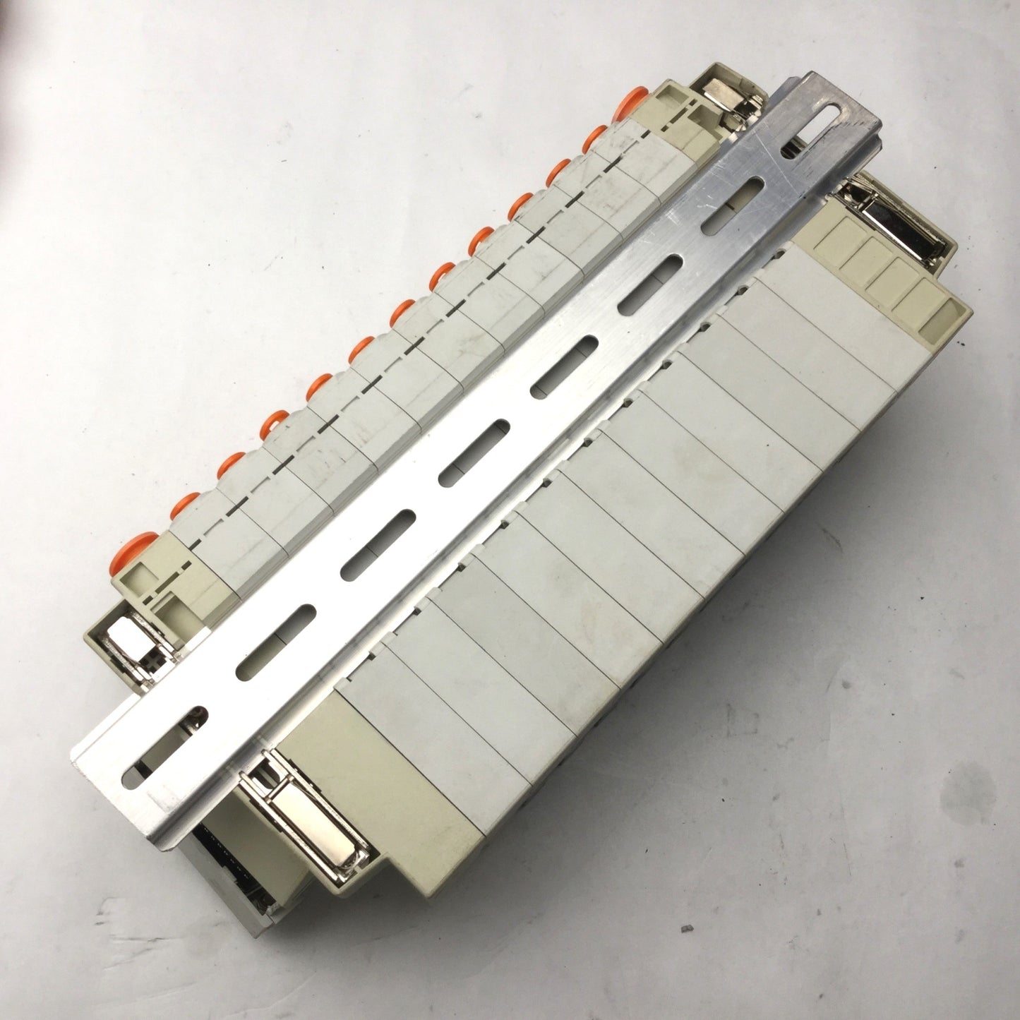 Used Bank of 9 SMC SV2100-5FU Solenoid Valves 5-Port, 2-Position *Broken Connection*