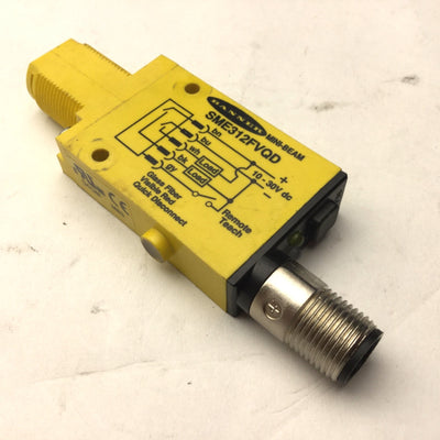 Used Banner SME312FVQD Mini-Beam Fiber Optic Amplifier, Voltage: 10-30VDC, NPN PNP