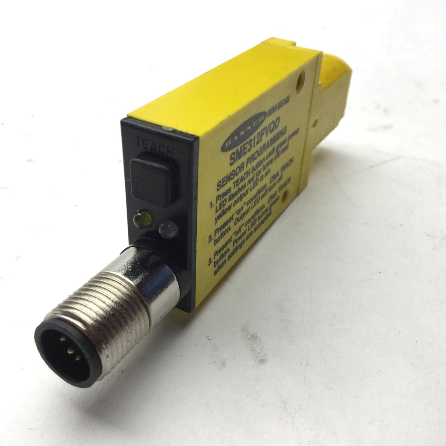 Used Banner SME312FVQD Mini-Beam Fiber Optic Amplifier, Voltage: 10-30VDC, NPN PNP