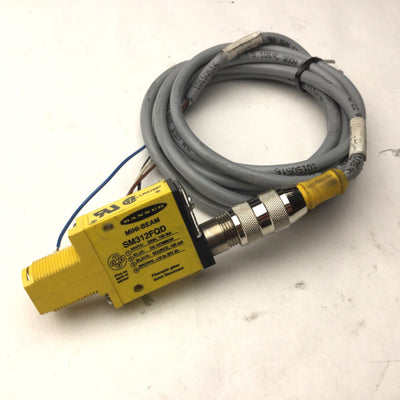 Used Banner SME312FVQD Mini-Beam Fiber Optic Amplifier, Voltage: 10-30VDC, With Cable