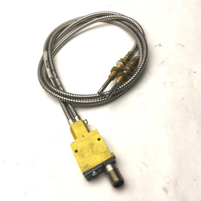 Used Banner SME312FVQD Mini-Beam Fiber Optic Amplifier, & 2x ITETA1.53S Fiber Optic