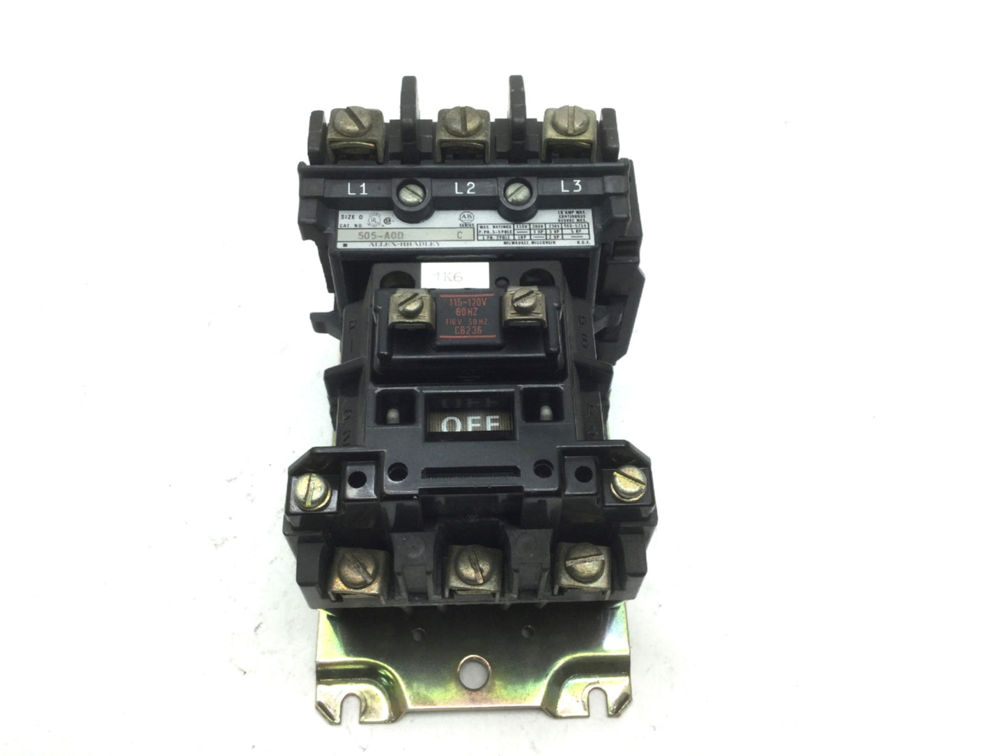 Used Allen Bradley 505-AOD Motor Starter Relay 18A 600VAC Max