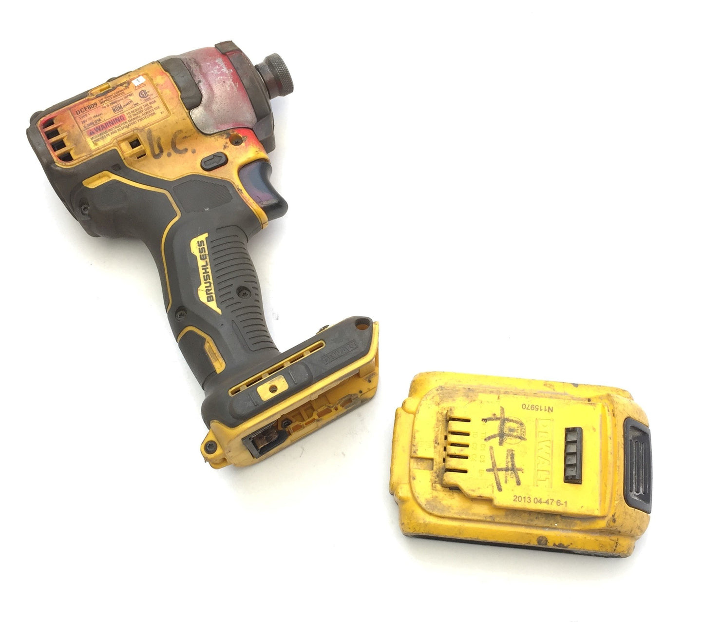 Used DeWalt DCF809 1/4" Cordless Impact Driver Brushless 20VDC DCB112 Charger Battery