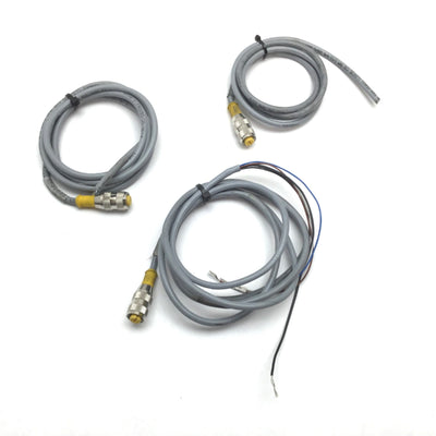 Used Lot of 3 Turck 10150516 Sensor Cable, 4-Pin Female M12 Straight Connector