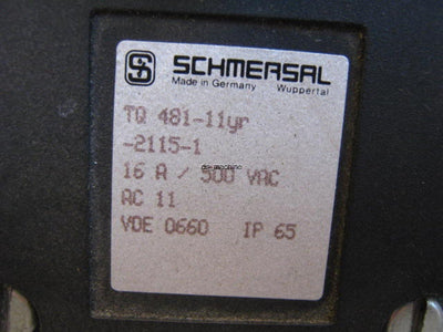Used Schmersal Safety Switch TQ-481-11YR-2115-1