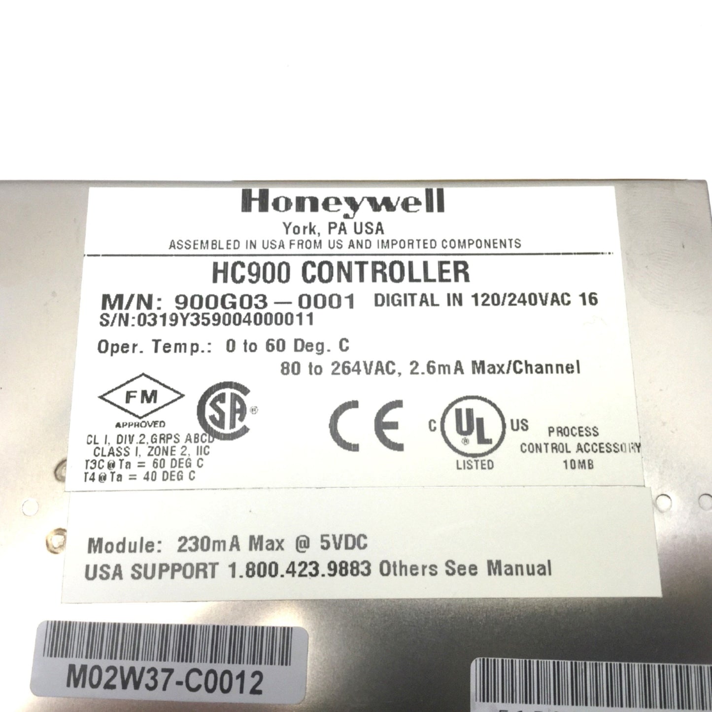 Used Honeywell 900G03-0001 HC900 ControlEdge Digital Input Module 16 Inputs 80-264VAC