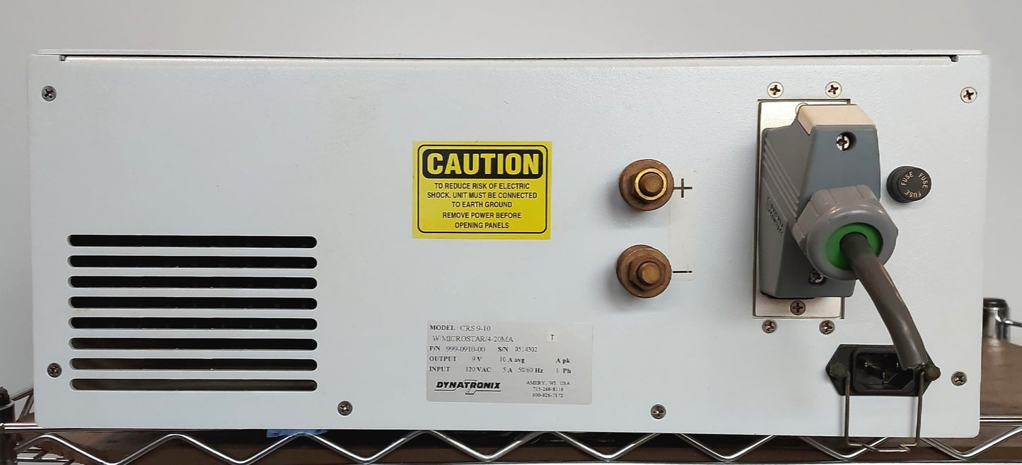 Used Dynatronix CRS9-10 DC Power Supply Out: 0-9VDC 0-10A In: 120VAC *Broken Switch*