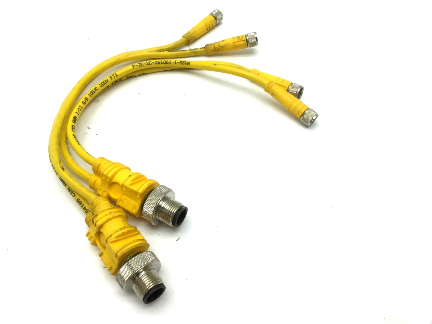 Used Lot of 2 Turck VBRS 4-2PKG 3M-0.2/0.2/S651 Cable Splitter M12 4-Pin to M8 3-Pin