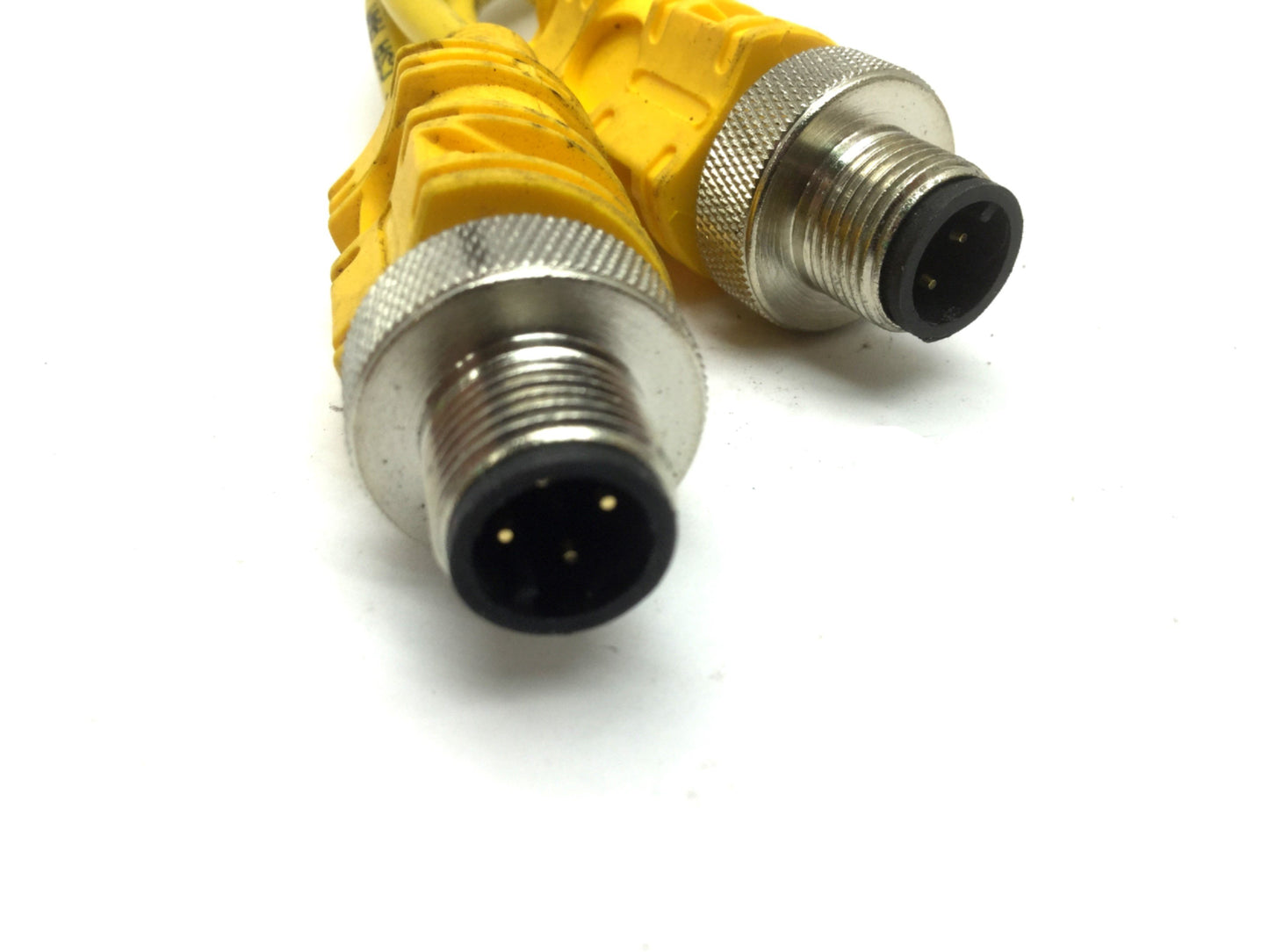Used Lot of 2 Turck VBRS 4-2PKG 3M-0.2/0.2/S651 Cable Splitter M12 4-Pin to M8 3-Pin
